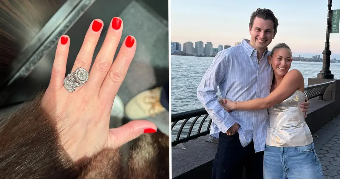 This bride-to-be doesn’t wear a lot of jewelry. Her mom and fiancé picked a massive, cocktail engagement ring for her anyway.