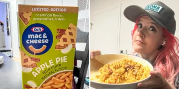 I was curious about Kraft’s apple pie-flavored mac and cheese.  I tried it — and I would eat it year-round.