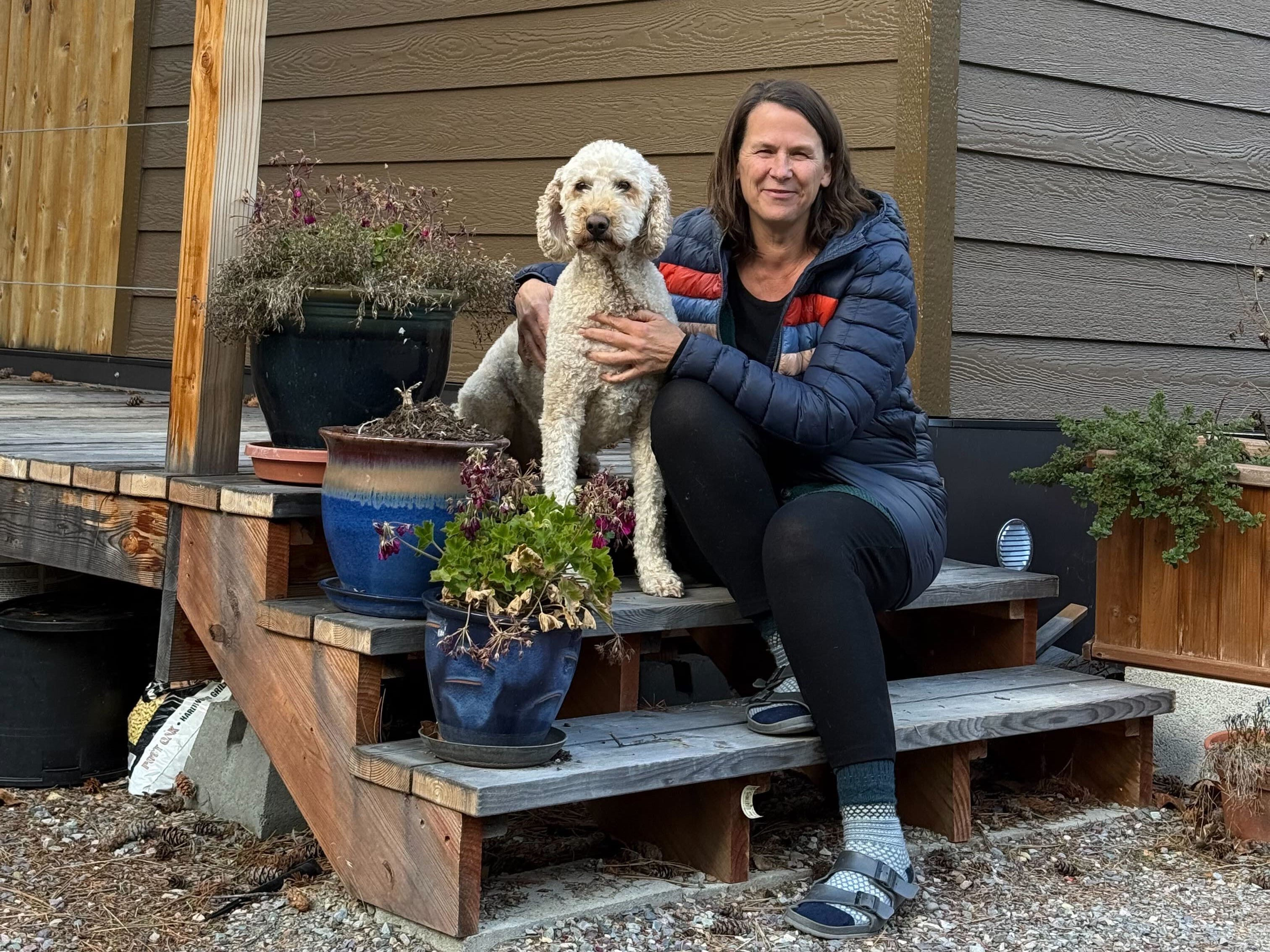 Julie Lennox and her dog Rizzo