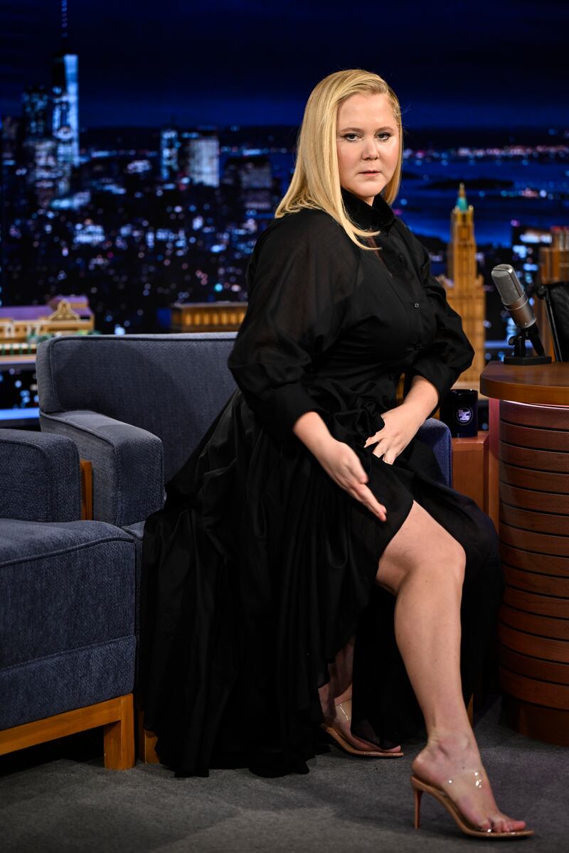 THE TONIGHT SHOW STARRING JIMMY FALLON -- Episode 2086 -- Pictured: Comedian & actress Amy Schumer during an interview on Tuesday, January 28, 2025