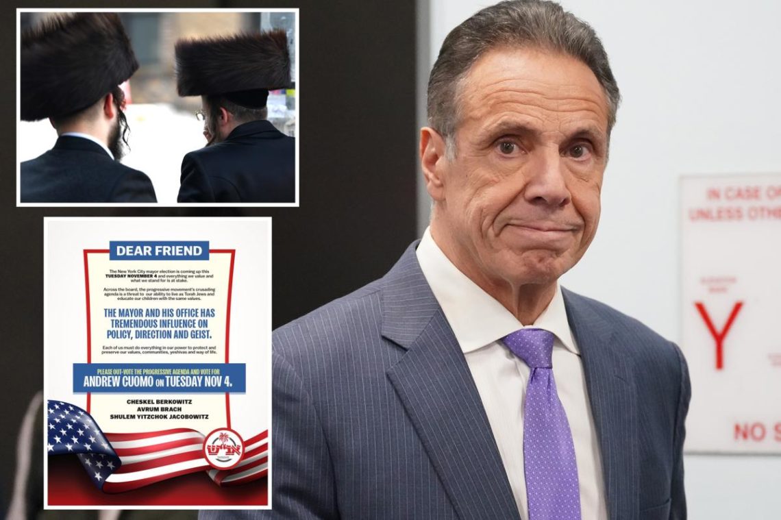 Andrew Cuomo backed by NYC Satmar Hasidic community after rabbi issues ‘unauthorized’ Zohran Mamdani endorsement