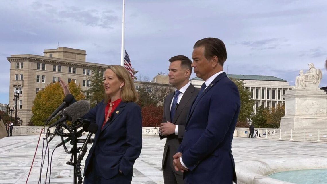 Arizona Attorney General Kris Mayes argues tariffs case at SCOTUS