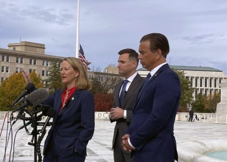 Arizona Attorney General Kris Mayes argues tariffs case at SCOTUS