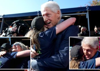 Bill Clinton shows up at NYC Marathon finish line with mysterious bandage