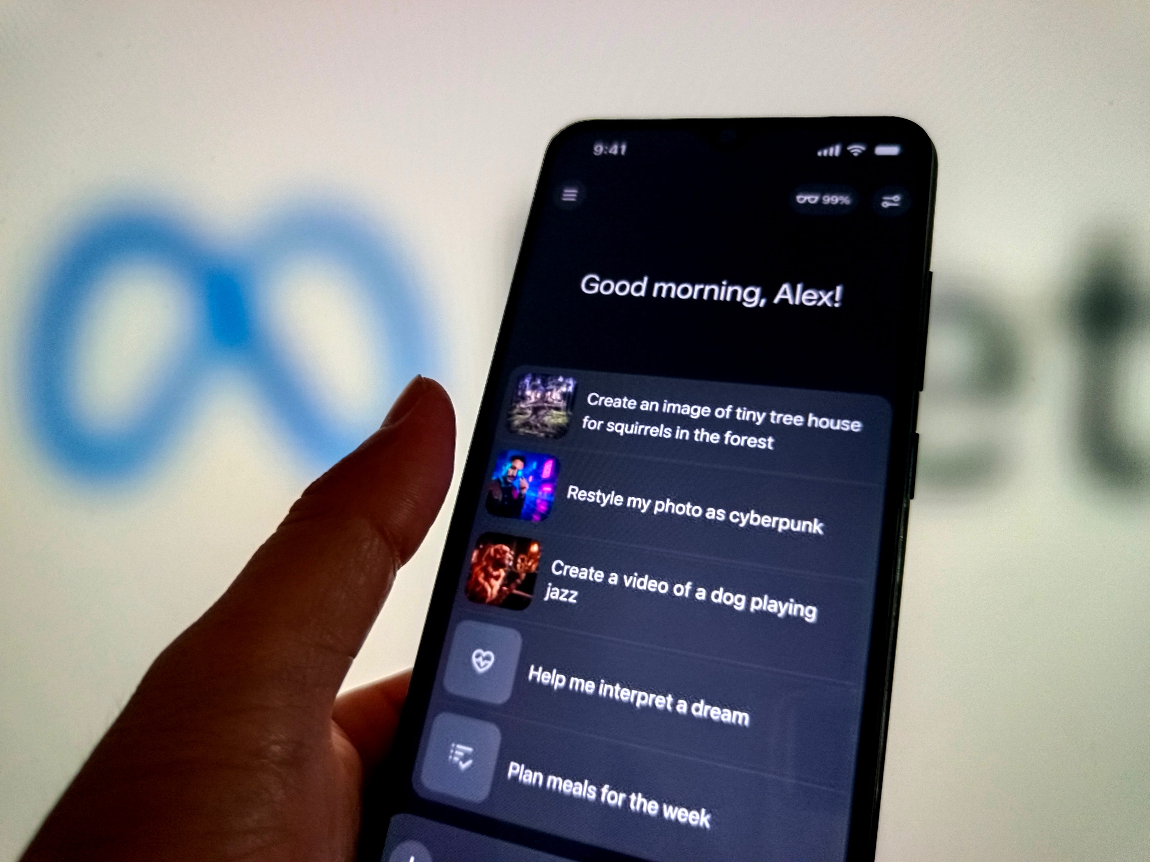 Homepage of Meta's Vibes app