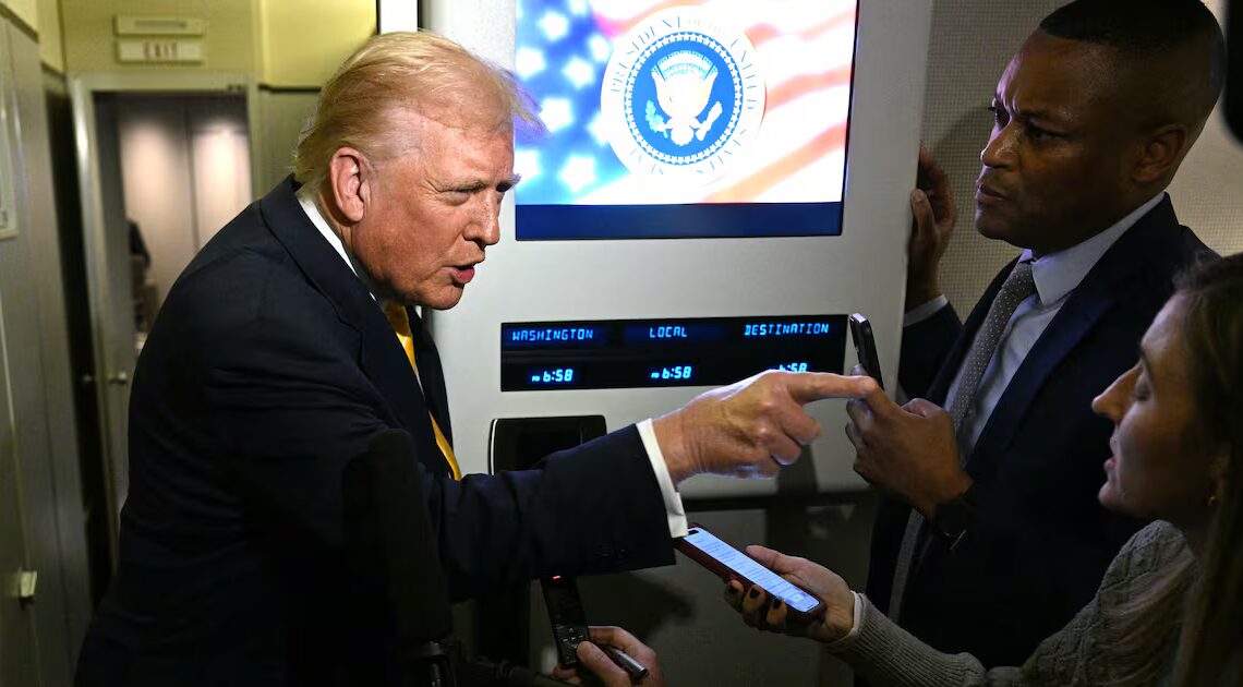 Trump, 79, Shushes Reporter for Asking About Epstein