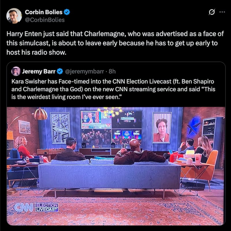 The Wrap's Corbin Bolies posted about the walk-out on X.