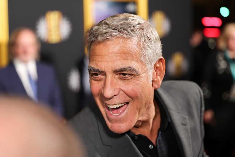HOLLYWOOD, CALIFORNIA - OCTOBER 23: George Clooney arrives at the 2025 AFI FEST - "Jay Kelly" Premiere at TCL Chinese Theater on October 23, 2025 in Hollywood, California. (Photo by Maya Dehlin Spach/WireImage)