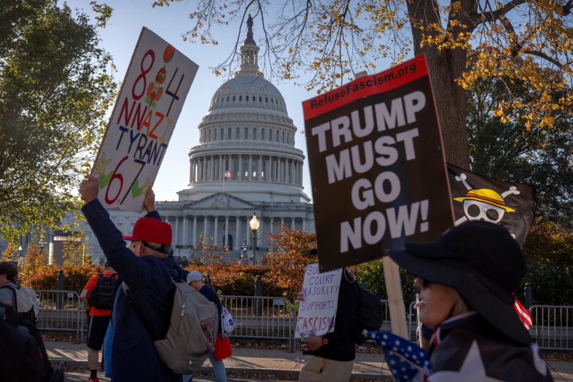 Democratic electoral wins re-energize protesters at an anti-Trump rally in nation’s capital