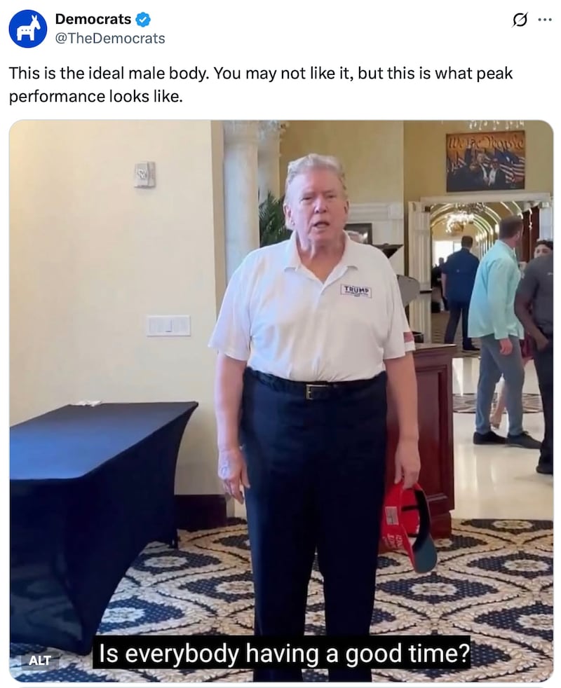 The Democrats troll Donald Trump on X.