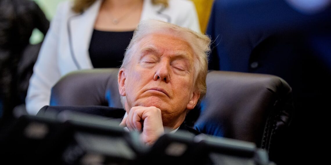 See Every Angle of President Trump, 79, Falling Asleep During Press Conference