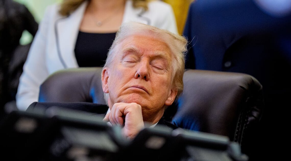 See Every Angle of President Trump, 79, Falling Asleep During Press Conference