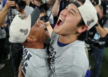 Fireworks light up L.A., Dodgers fans take to the streets to celebrate World Series win