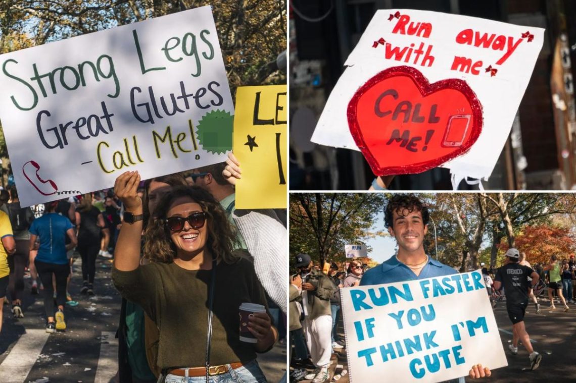 Forget dating apps, I put my phone number on a sign at the NYC marathon — here’s how it went