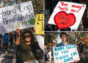 Forget dating apps, I put my phone number on a sign at the NYC marathon — here’s how it went