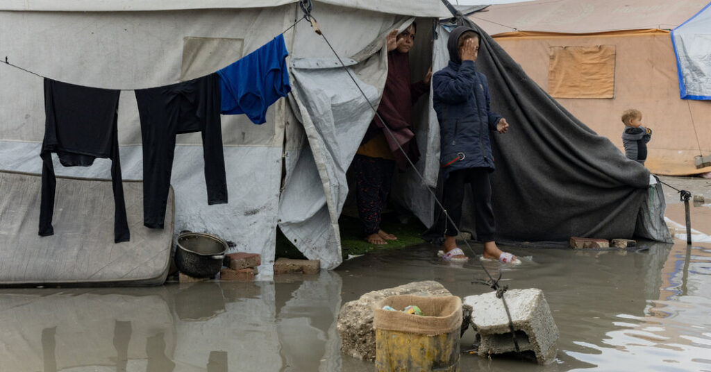 Displaced Gazans Face More Misery as Torrential Rain Lashes Enclave