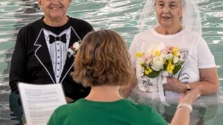 A widow and widower fell in love during water aerobics. They wed in the pool.