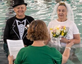 A widow and widower fell in love during water aerobics. They wed in the pool.