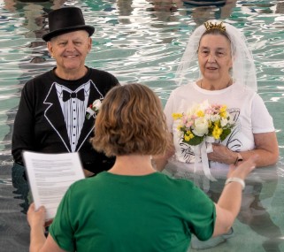 A widow and widower fell in love during water aerobics. They wed in the pool.