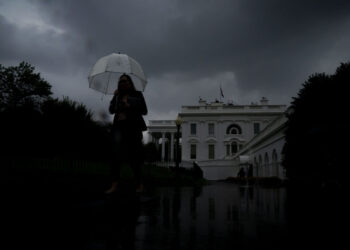 Soft rain fell in Washington on Saturday but not a lot of it.