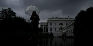 Soft rain fell in Washington on Saturday but not a lot of it.