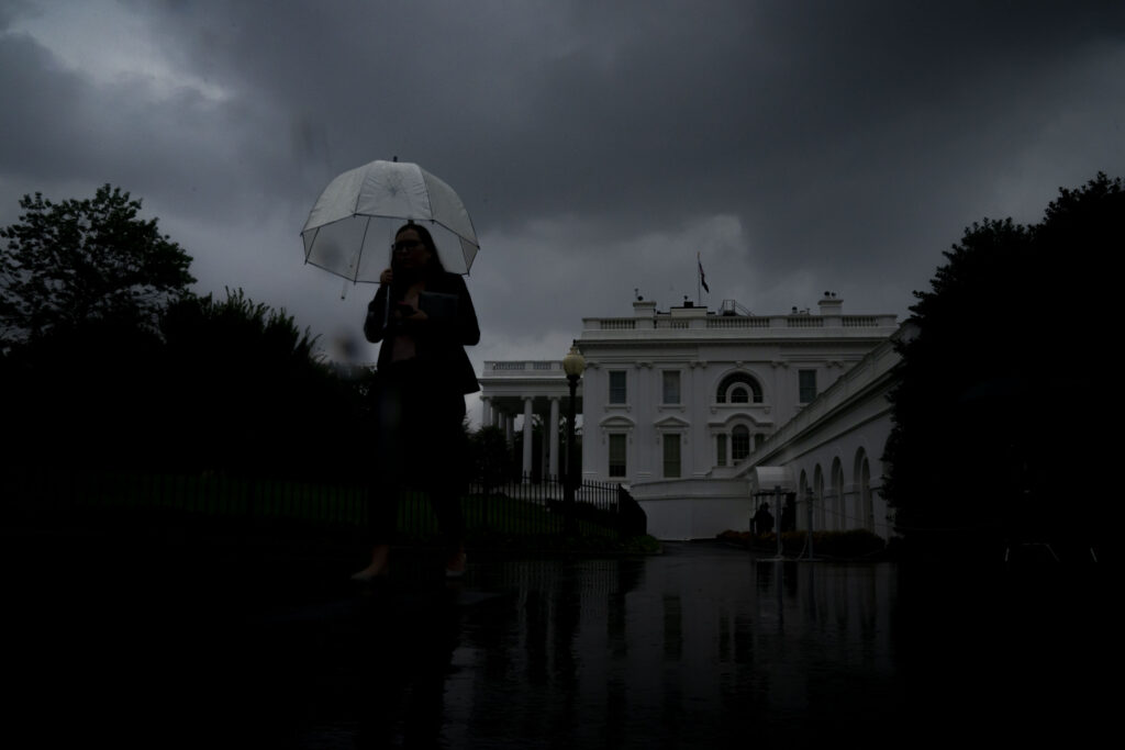 Soft rain fell in Washington on Saturday but not a lot of it.