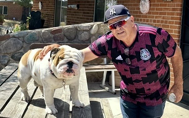 Man, 78, and bulldog are beloved for slow walks on their health journey