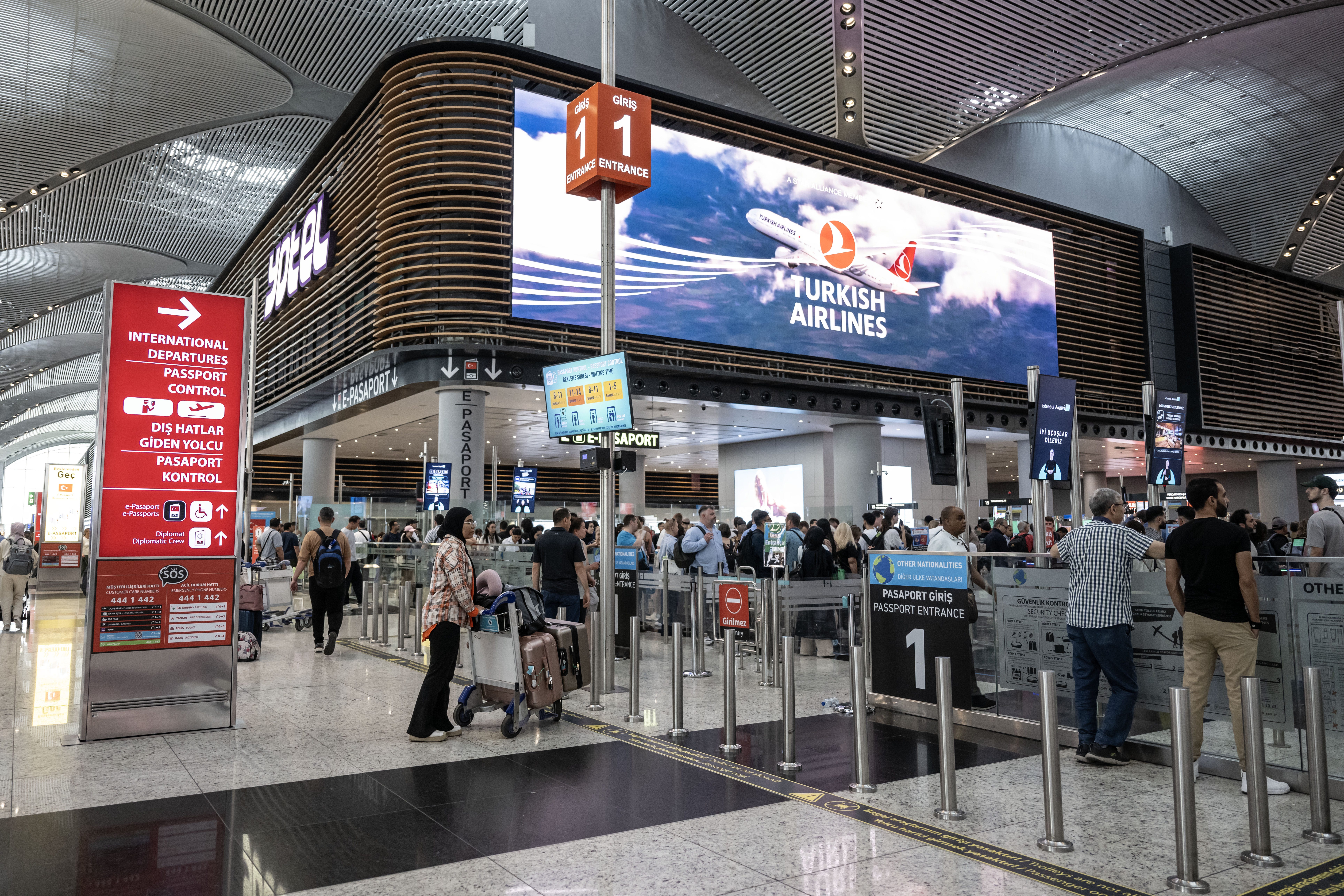 A view of international departures terminal at Istanbul Airport during the rush ahead of Eid al-Adha in Istanbul, Turkiye on June 14, 2024