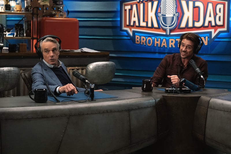 Jeremy Irons and Boyd Holbrook in The Morning Show.