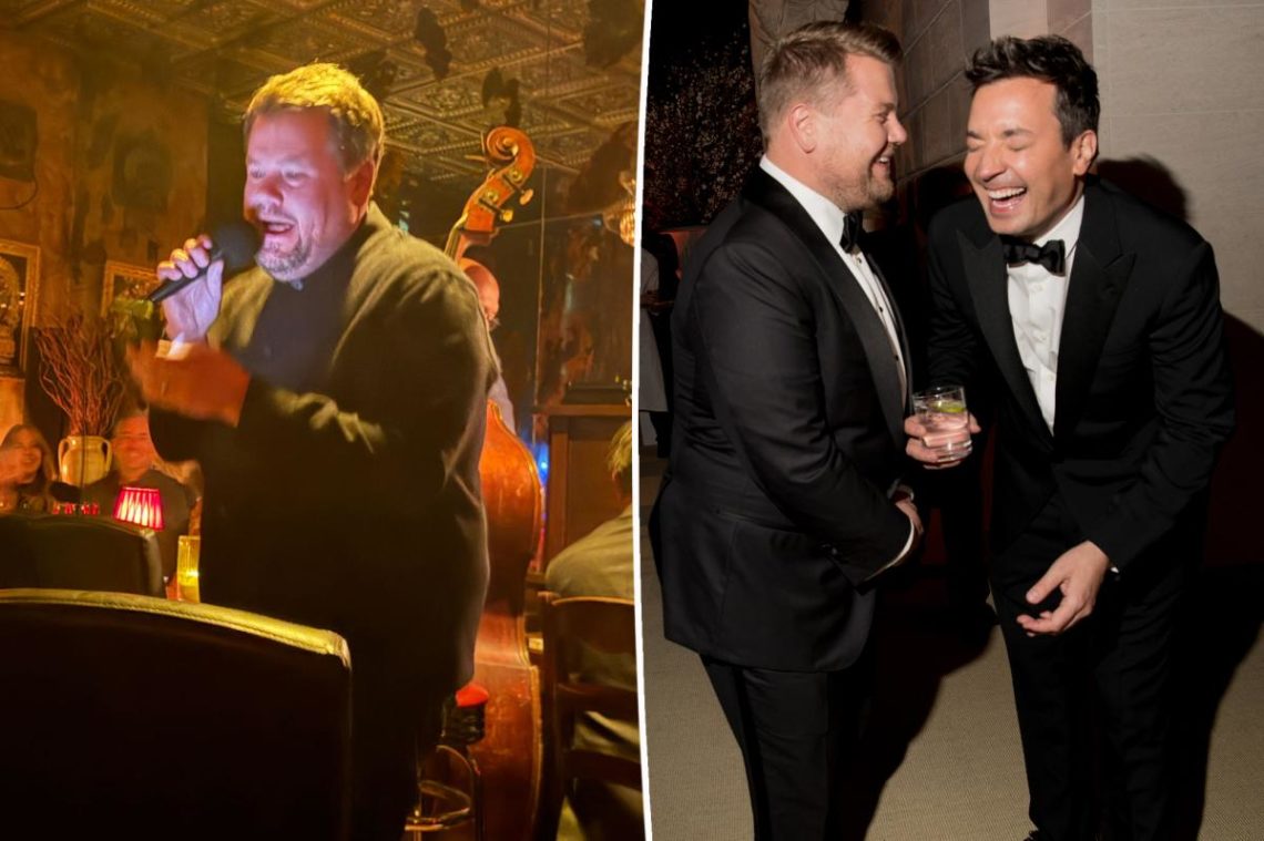 Jimmy Fallon, James Corden croon Sinatra, Bennett standards for gobsmacked guests in NYC