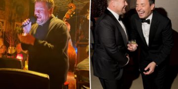 Jimmy Fallon, James Corden croon Sinatra, Bennett standards for gobsmacked guests in NYC