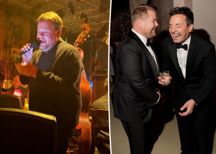 Jimmy Fallon, James Corden croon Sinatra, Bennett standards for gobsmacked guests in NYC