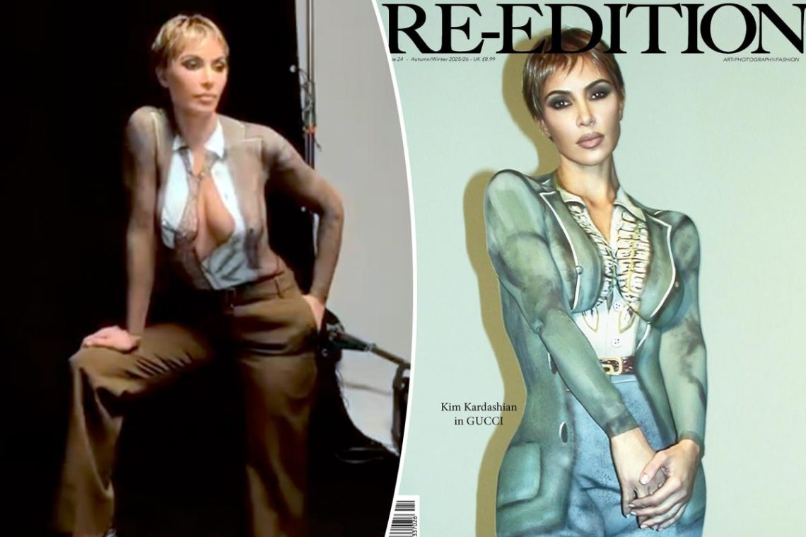 Kim Kardashian wears nothing but body paint on the cover of Re-Edition Magazine