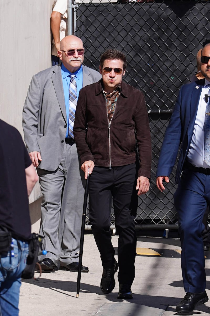 Jeremy Renner was unable to walk for three months after his New Year’s Day accident. His walking appeared labored by April 2023, but he was able to get around using a walking cane.