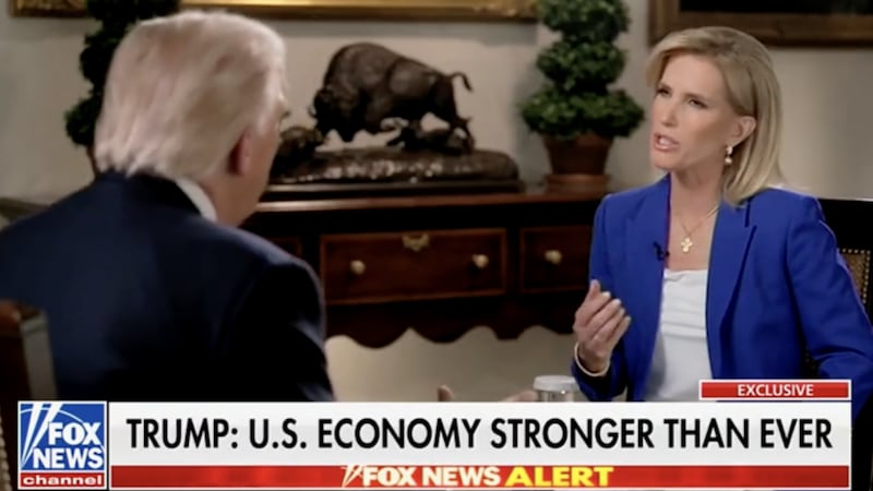 Laura Ingraham interviewing Donald Trump.