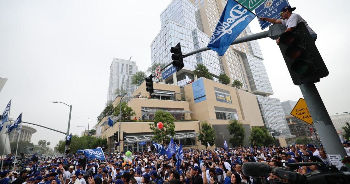 Los Angeles Dodgers’ victory parade draws thousands of  fans