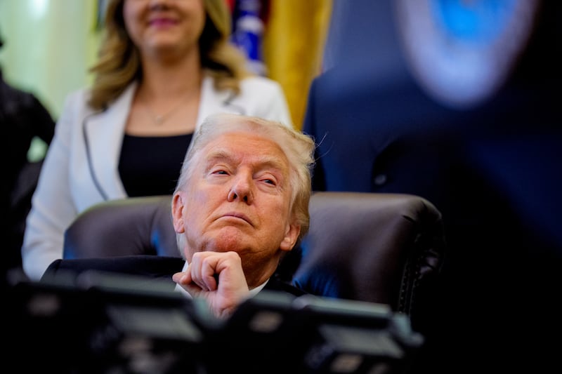 President Donald Trump is pictured in the White House on November 6, 2025 in Washington, D.C.