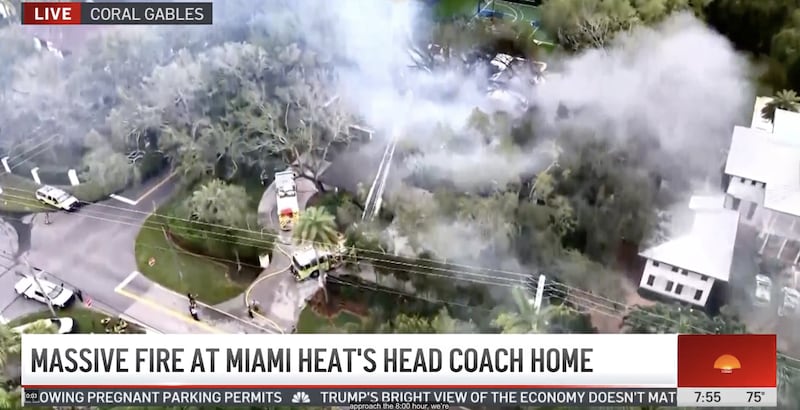 The fire tore through the sprawling property.