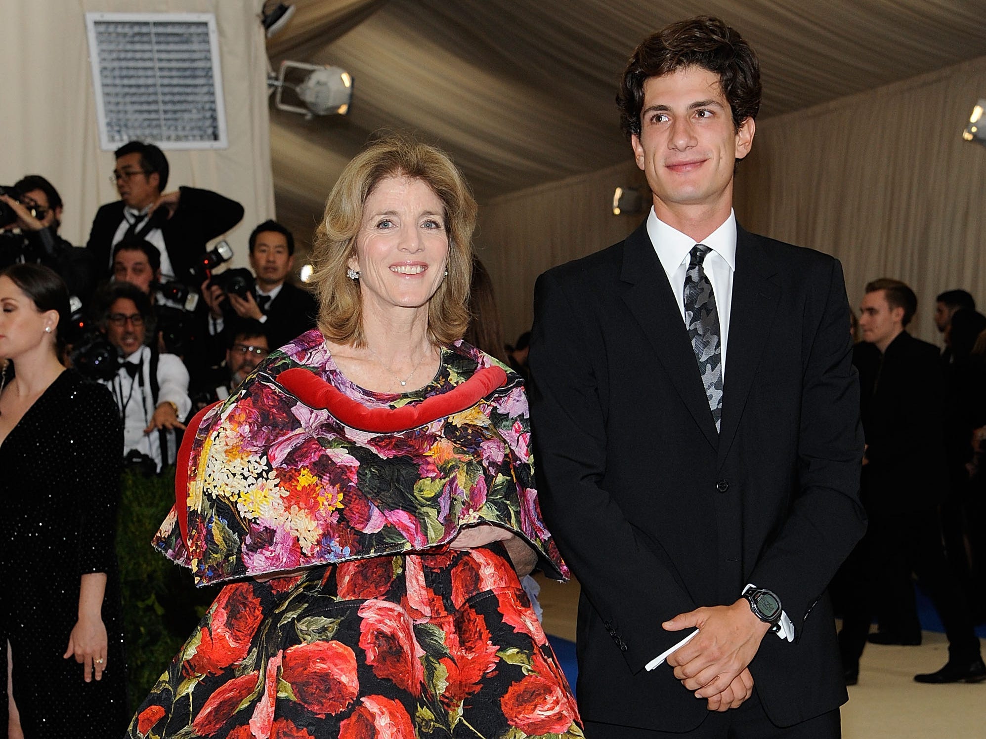 Caroline Kennedy and Jack Schlossberg attend the 2017 Met Gala