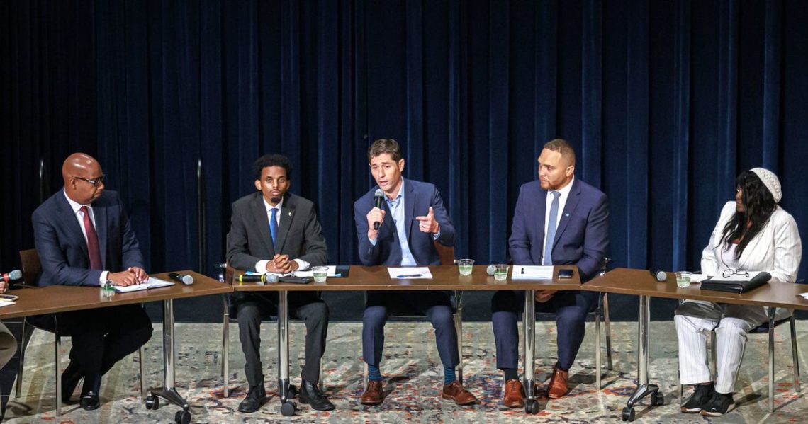 Minneapolis Mayor Jacob Frey seeks to fend off democratic socialist’s challenge in a crowded race