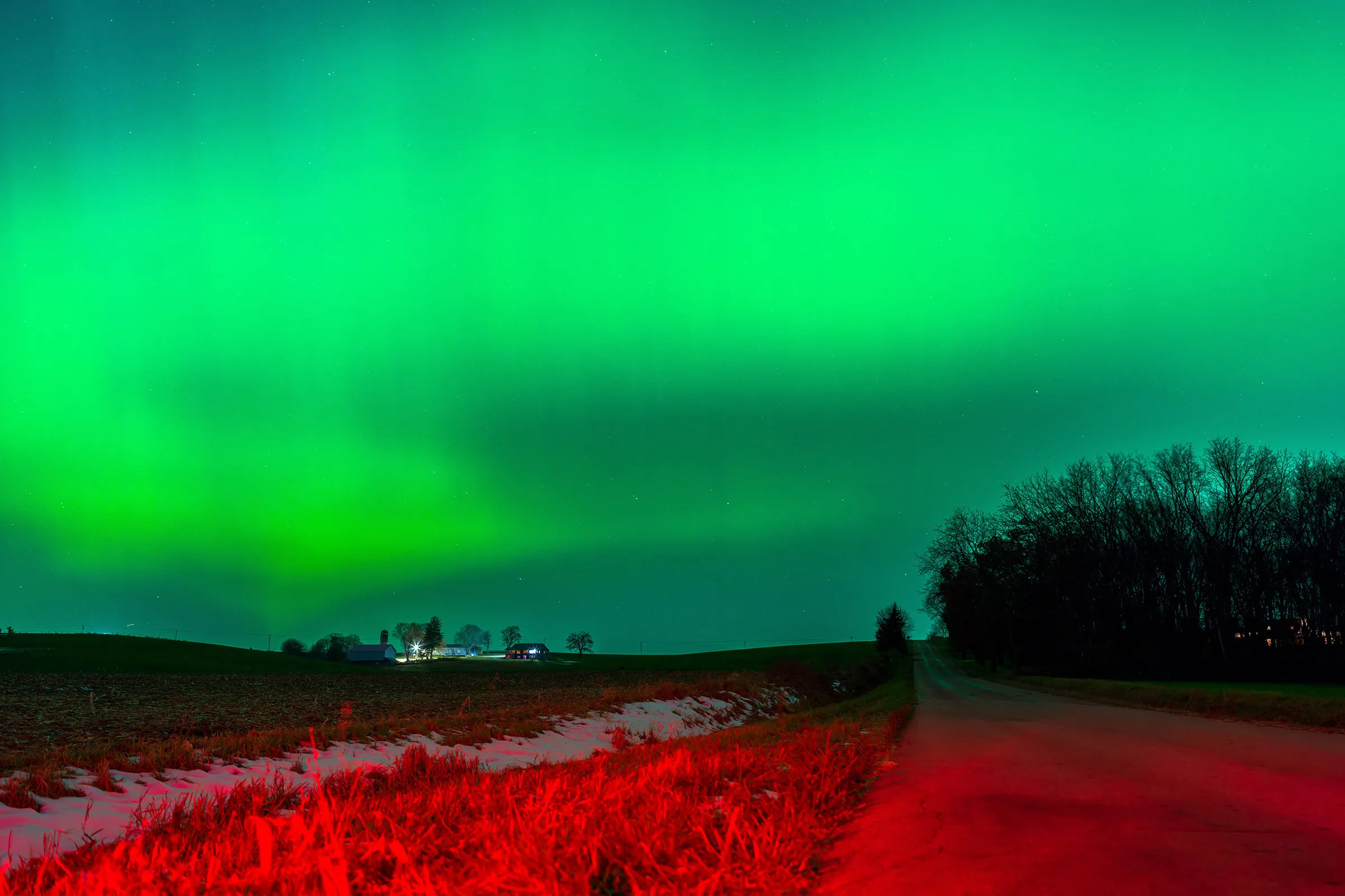 Solar Storm Lights Up Wisconsin Farmland In Rare Aurora Spectacle