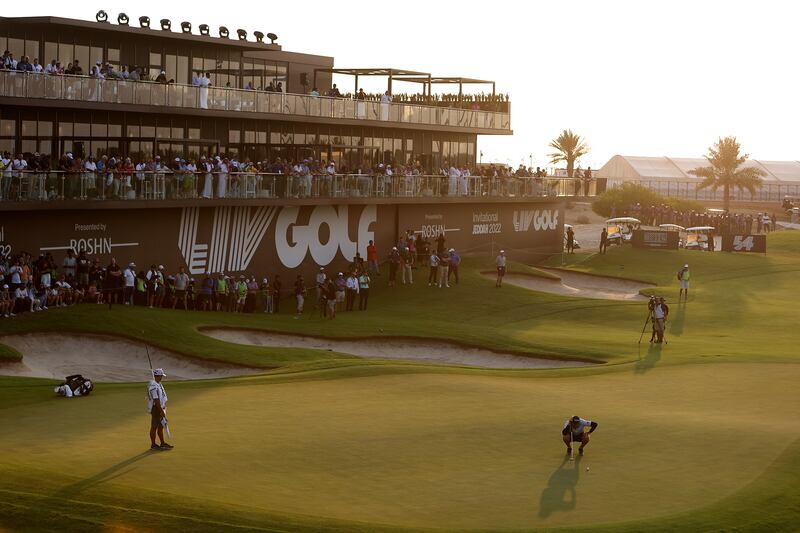 A general photo of golfers during the LIV Golf Invitational in Saudi Arabia in 2022.