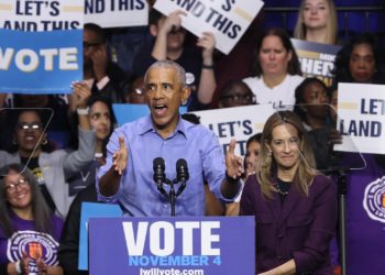 Obama’s presence and Trump’s policies consume 11th hour rally to keep NJ blue