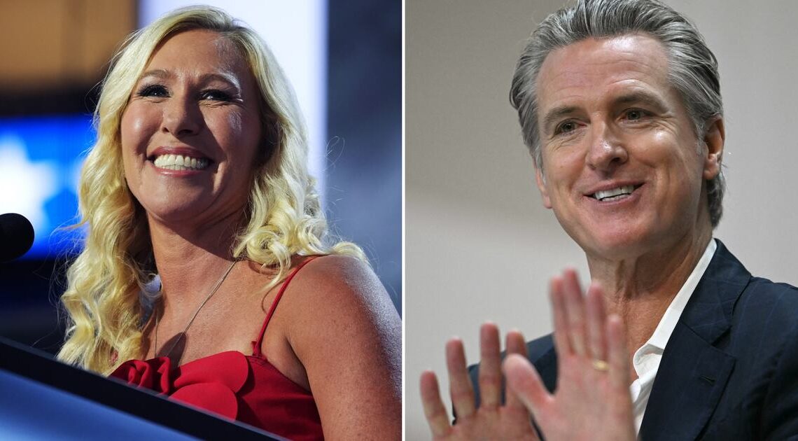 Marjorie Taylor Greene Goes Full Newsom to Mock Trump