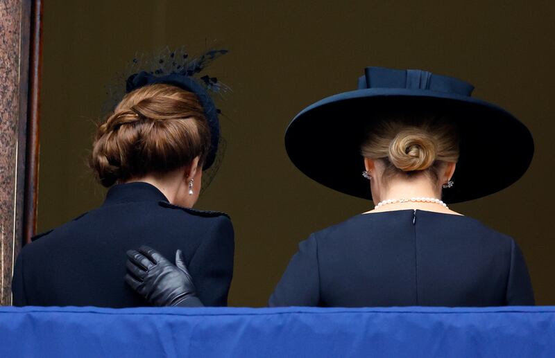 Kate Middleton and Sophie, Duchess of Edinburgh at the National Service of Remembrance on November 10, 2024.