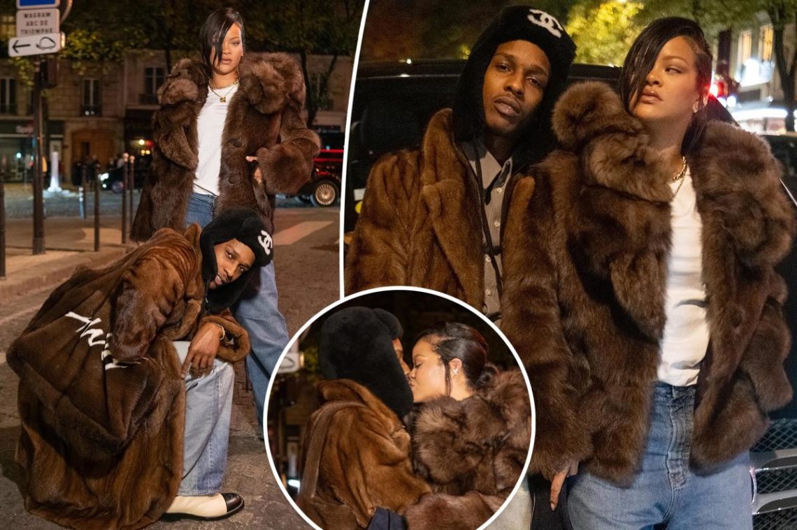 Rihanna and A$AP Rocky are twinning for a romantic date night in Paris