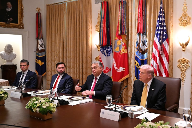 President Donald Trump held a bilateral lunch meeting in the Cabinet Room of the White House with Prime Minister of Hungary Viktor Orban on November 7.