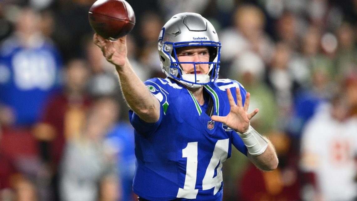 Sam Darnold leads Seahawks to easy 38-14 win over Commanders, who lose Jayden Daniels to arm injury