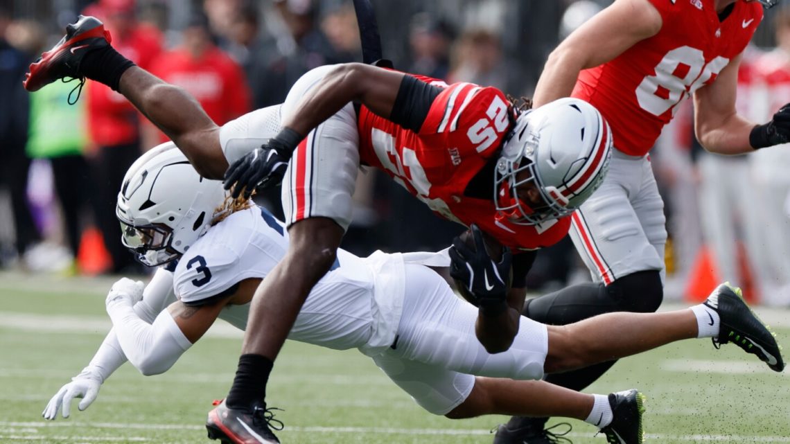 Sayin throws 4 TDs, top-ranked Ohio State takes control in 2nd half for 38-14 win over Penn State