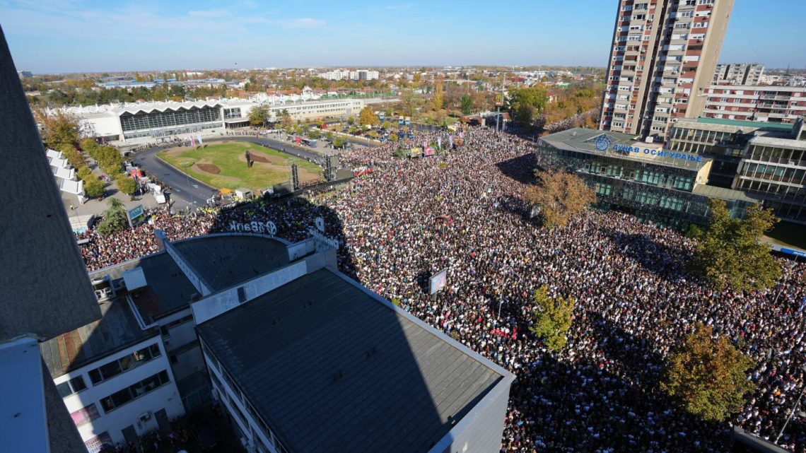 Serbia marks anniversary of deadly train station disaster with large rally